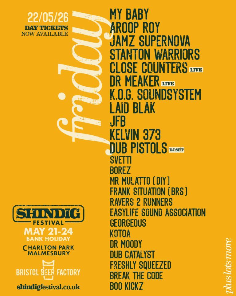 Shindig Festival Friday 22 May 2026 poster